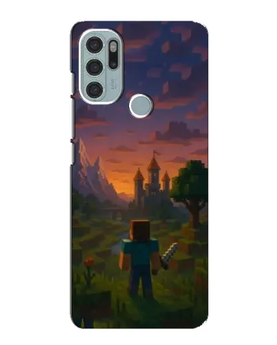 Чехол для Motorola MOTO G60s с картинкой «Стив у башни»