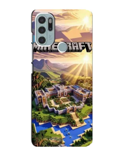 Чехол для Motorola MOTO G60s с картинкой «Minecraft панорама»