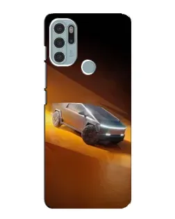 Чехол для Motorola MOTO G60s с картинкой «Cybertruck в пустыне»