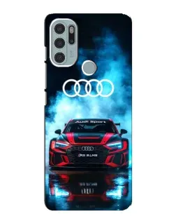 Чехол для Motorola MOTO G60s с картинкой «Audi Sport — неон»