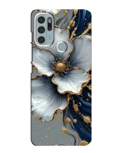 Чехол для Motorola MOTO G60s с картинкой «Белый цветок и золотой флюид» Чехол для Motorola MOTO G60s с картинкой «Белый цветок и золотой флюид»