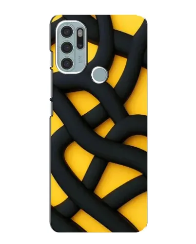 Чехол для Motorola MOTO G60s с картинкой «Черное желтое переплетение» Чехол для Motorola MOTO G60s с картинкой «Черное желтое переплетение»