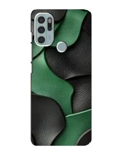 Чехол для Motorola MOTO G60s с картинкой «Зеленые кожаные волны»
