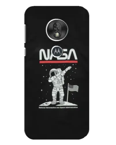 Чехол для Motorola MOTO G7 Play с картинкой «NASA — шагаем по Луне»