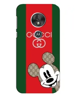 Чехол для Motorola MOTO G7 Play с картинкой «Gucci — полосы и Микки»