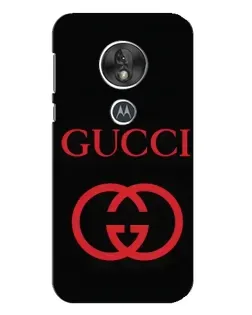 Чехол для Motorola MOTO G7 Play с картинкой «Gucci — красный логотип»