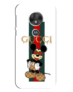 Чехол для Motorola MOTO G7 Play с картинкой «Микки Маус Gucci — полосы»