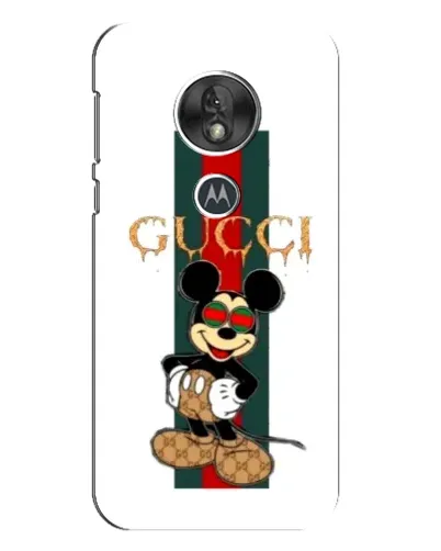 Чехол для Motorola MOTO G7 Play с картинкой «Микки Маус Gucci — полосы»