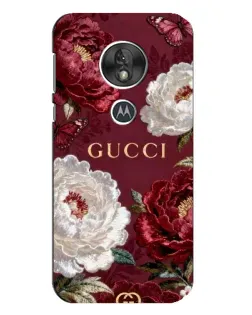 Чехол для Motorola MOTO G7 Play с картинкой «Gucci — бордовые розы»