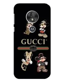 Чехол для Motorola MOTO G7 Play с картинкой «Gucci — герои Disney и монограмма»