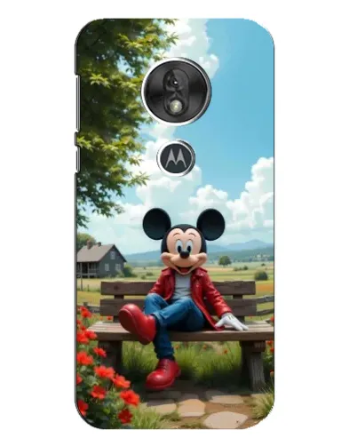 Чехол для Motorola MOTO G7 Play с картинкой «Микки на скамейке»