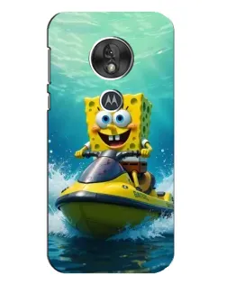 Чехол для Motorola MOTO G7 Play с картинкой «Спанч Боб на гидроцикле»