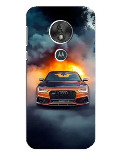 Чехол для Motorola MOTO G7 Play с картинкой «Audi в огненном дыму»