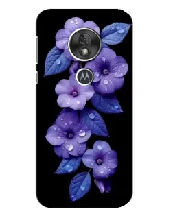 Чехол для Motorola MOTO G7 Play с картинкой «Фиолетовые цветы с росою»