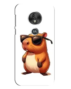 Чехол для Motorola MOTO G7 Play с картинкой «Капибара в очках»