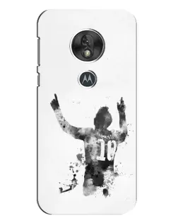 Чехол для Motorola MOTO G7 Play с картинкой «Черно-белый силуэт Месси»