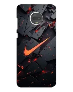 Чехол для Motorola MOTO G7 Plus с картинкой «Nike — эффект разломов»