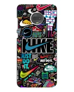 Чехол для Motorola MOTO G7 Plus с картинкой «Яркий коллаж Nike»