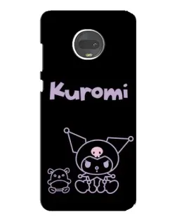 Чехол для Motorola MOTO G7 Plus с картинкой «Kuromi — черный минимализм»