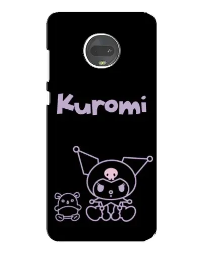Чехол для Motorola MOTO G7 Plus с картинкой «Kuromi — черный минимализм»