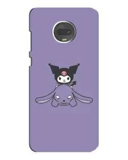 Чехол для Motorola MOTO G7 Plus с картинкой «Kuromi на лиловом фоне»