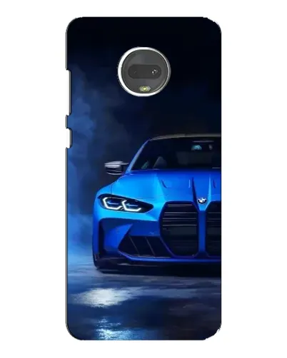 Чехол для Motorola MOTO G7 Plus с картинкой «Голубая BMW M4»
