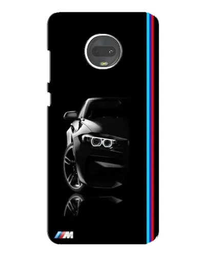 Чехол для Motorola MOTO G7 Plus с картинкой «Силуэт BMW в темноте»