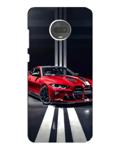 Чехол для Motorola MOTO G7 Plus с картинкой «Красная BMW на дороге»