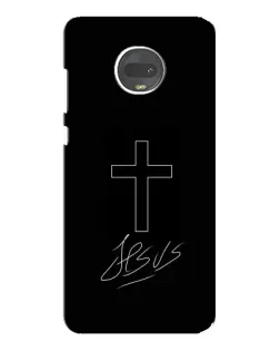 Чехол для Motorola MOTO G7 Plus с картинкой «Графический крест Jesus»