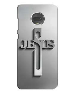 Чехол для Motorola MOTO G7 Plus с картинкой «Металлический крест Jesus»