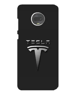 Чехол для Motorola MOTO G7 Plus с картинкой «Стальной логотип Tesla»