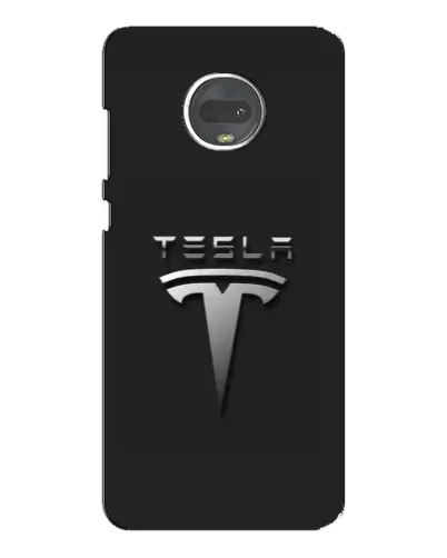 Чехол для Motorola MOTO G7 Plus с картинкой «Стальной логотип Tesla»