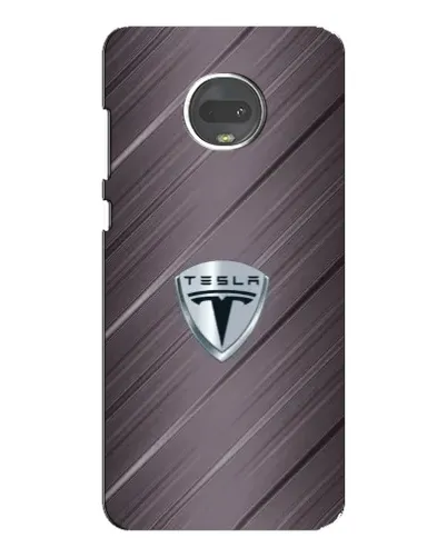 Чехол для Motorola MOTO G7 Plus с картинкой «Металлическая текстура Tesla»