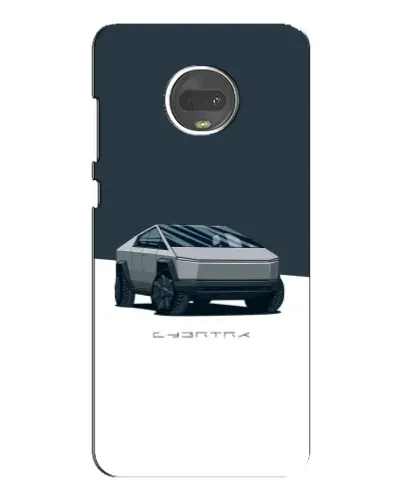 Чехол для Motorola MOTO G7 Plus с картинкой «Серебристый Cybertruck Tesla»