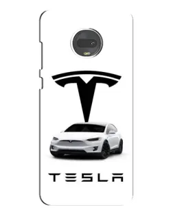 Чехол для Motorola MOTO G7 Plus с картинкой «Tesla White Style»