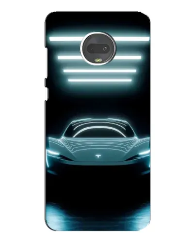 Чехол для Motorola MOTO G7 Plus с картинкой «Tesla в неоне»