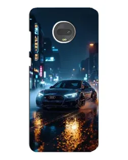 Чехол для Motorola MOTO G7 Plus с картинкой «Ночной город и Audi» Чехол для Motorola MOTO G7 Plus с картинкой «Ночной город и Audi»