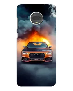 Чехол для Motorola MOTO G7 Plus с картинкой «Audi в огненном дыму» Чехол для Motorola MOTO G7 Plus с картинкой «Audi в огненном дыму»