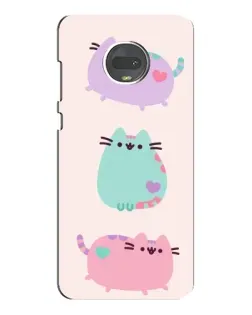 Чехол для Motorola MOTO G7 Plus с картинкой «Pusheen трио»