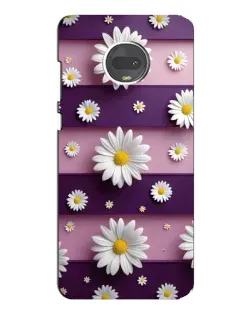 Чехол для Motorola MOTO G7 Plus с картинкой «Ромашки на фиолетовом»