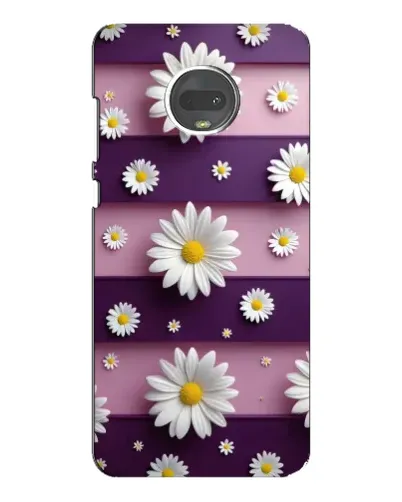Чехол для Motorola MOTO G7 Plus с картинкой «Ромашки на фиолетовом»