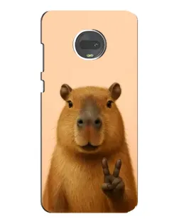 Чехол для Motorola MOTO G7 Plus с картинкой «Капибара виктория»