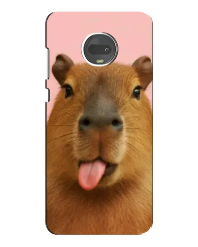 Чехол для Motorola MOTO G7 Plus с картинкой «Капибара с языком»