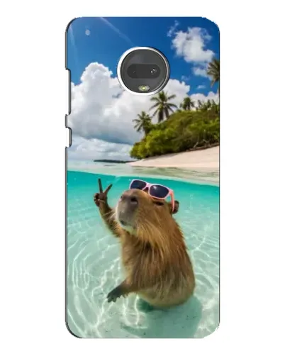Чехол для Motorola MOTO G7 Plus с картинкой «Капибара на море»