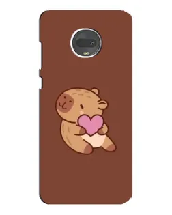 Чехол для Motorola MOTO G7 Plus с картинкой «Капибара с сердцем»