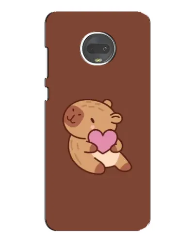 Чехол для Motorola MOTO G7 Plus с картинкой «Капибара с сердцем»