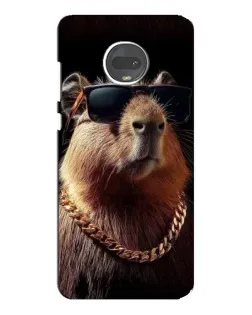 Чехол для Motorola MOTO G7 Plus с картинкой «Капибара золотая цепь»