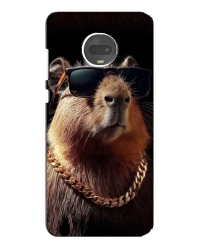 Чехол для Motorola MOTO G7 Plus с картинкой «Капибара золотая цепь»