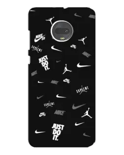 Чехол для Motorola MOTO G7 с картинкой «Nike Black Pattern»