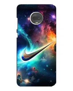 Чехол для Motorola MOTO G7 с картинкой «Космический Nike Swoosh»